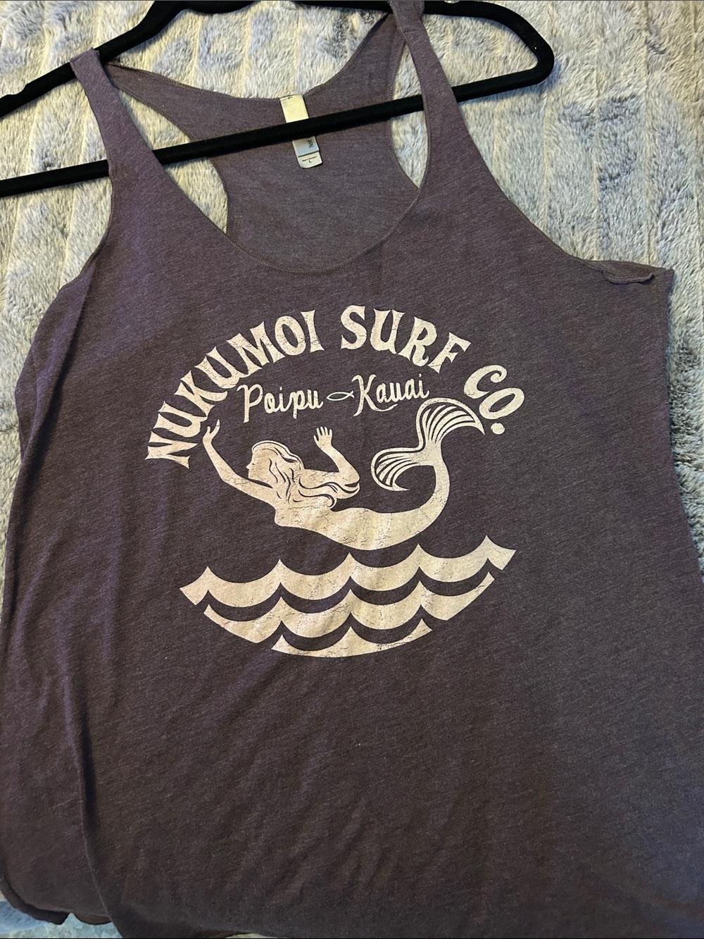 Women's Nukumoi Surf Co. Purple Tank with Mermaid Graphic